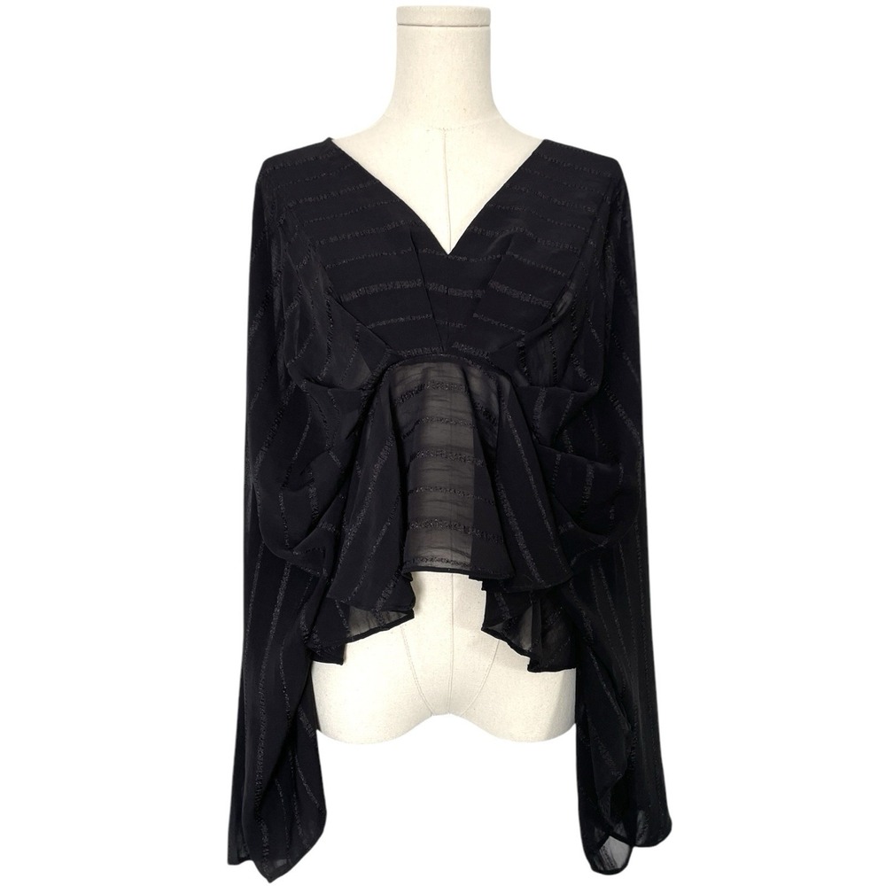 Lulus Satin Plisse Top Women S Witchy Fairy Grunge Whimsigoth Batwing Gothic
